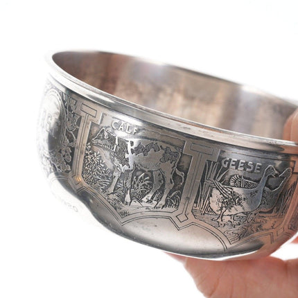 1920 Kerr Sterling Baby Bowl with farm animals