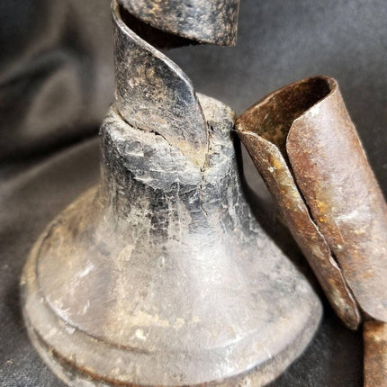 18th Century Spiraled Iron Candlestick and a 1700's Iron Wall Candle Spike