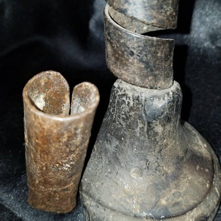 18th Century Spiraled Iron Candlestick and a 1700's Iron Wall Candle Spike