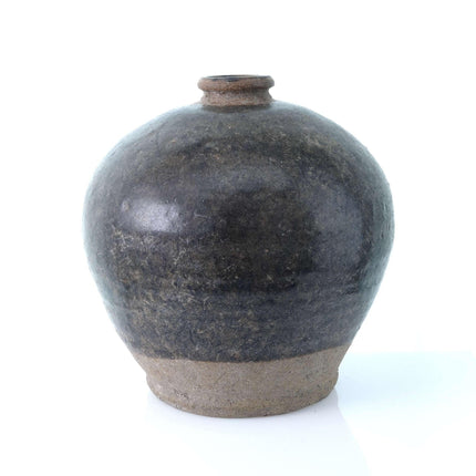 Chinese Ming Dynasty Storage Jar Brownware 6.75" tall x 6" wide