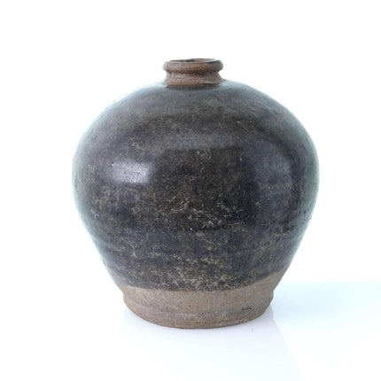 Chinese Ming Dynasty Storage Jar Brownware 6.75" tall x 6" wide