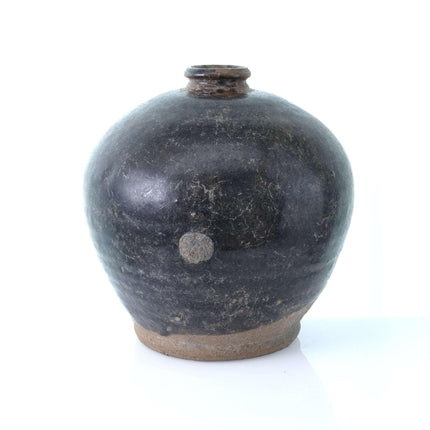 Chinese Ming Dynasty Storage Jar Brownware 6.75" tall x 6" wide