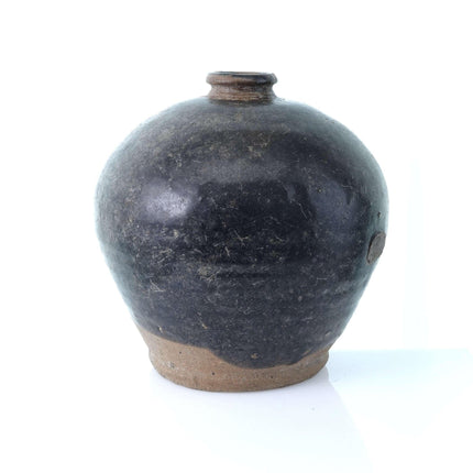 Chinese Ming Dynasty Storage Jar Brownware 6.75" tall x 6" wide