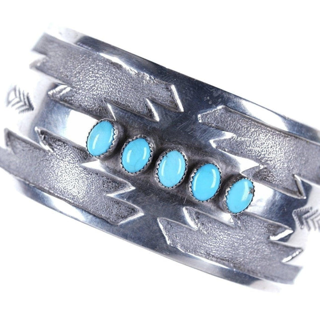 7.25" Jefferson Brown Navajo Sterling Turquoise cuff bracelet