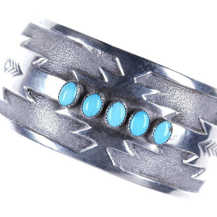 7.25" Jefferson Brown Navajo Sterling Turquoise cuff bracelet