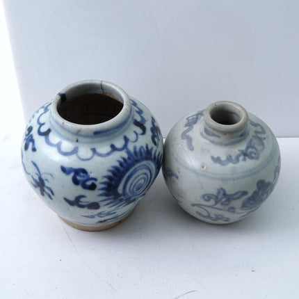 2 Ming Chinese Blue and White Jarlets