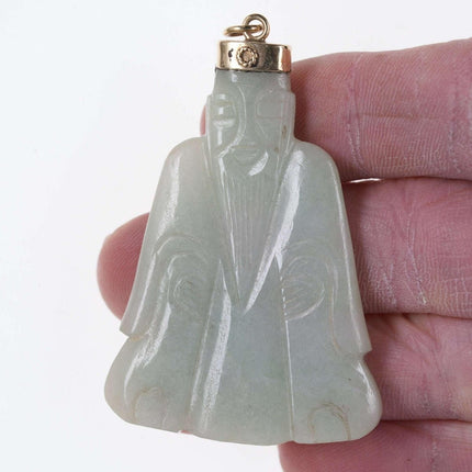 Vintage Chinese 14k Jadeite Pendant