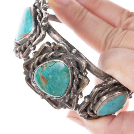 40's-50's Navajo Silver bracelet with turquoise