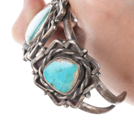 40's-50's Navajo Silver bracelet with turquoise