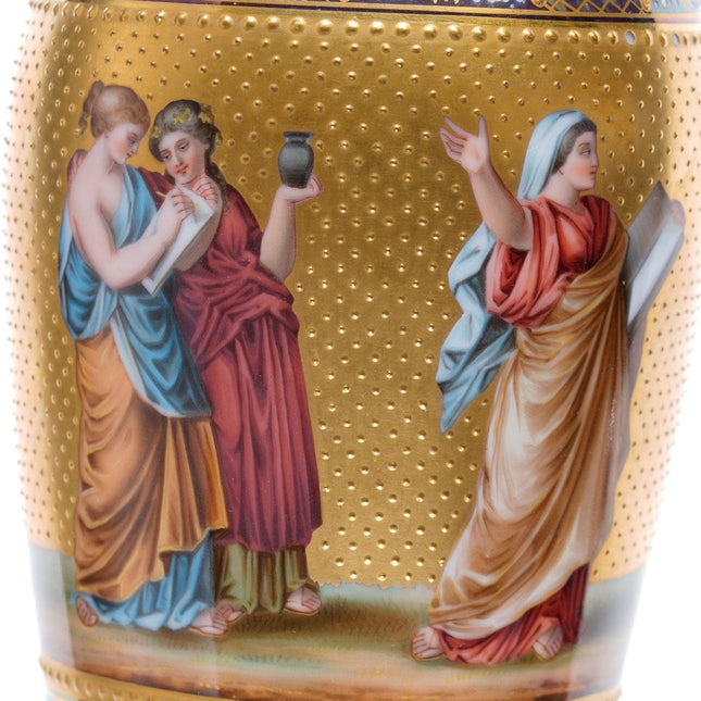 古董皇家维也纳风格手绘橱柜花瓶