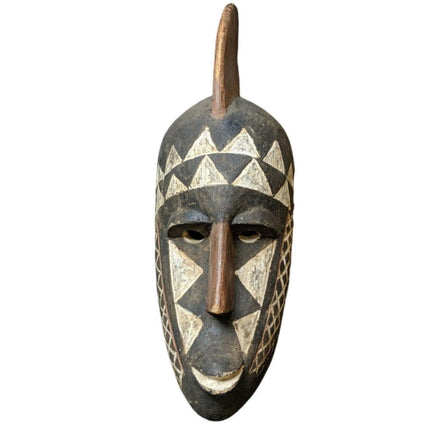 23.5" Antique Carved Wood African Congo Ceremonial Mask 10.5" deep