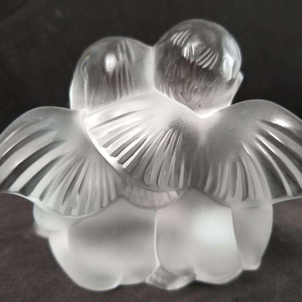 Lalique Twin Angels Figures 4.25" wide x 3.5" tall