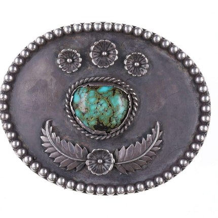 c1950's Navajo Silver and spiderweb turquoise buckle