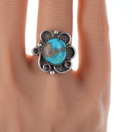 sz5 Vintage Native American Sterling/turquoise ring