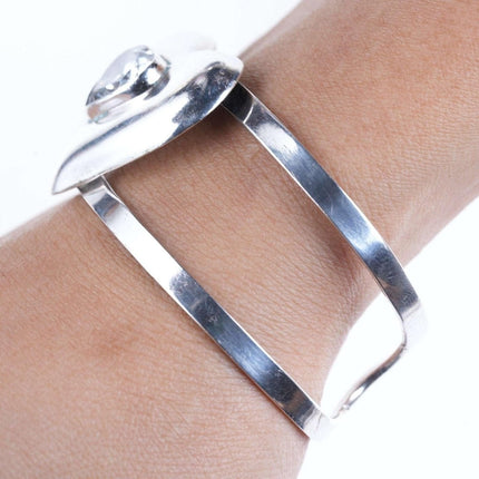 Retro Dulce Mexican Sterling Heart Cuff bracelet