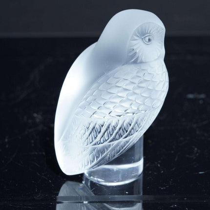 French Lalique Owl Paperweight