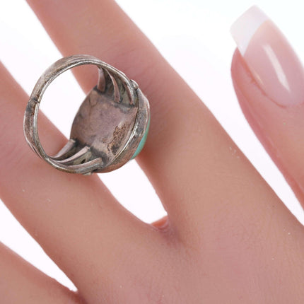 sz6 20er-30er Navajo-Ring aus Silber und Türkis