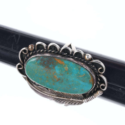 Großer Vintage-Indianer-Sterling/Türkis-Ring