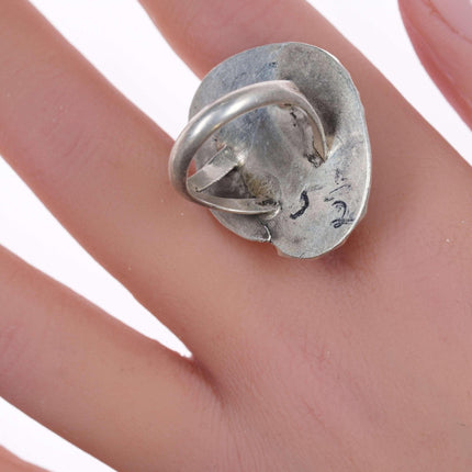 sz5.5 Vintage Navajo Ring aus Silber und Türkis