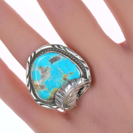 sz5.5 Vintage Navajo silver and turquoise ring sd