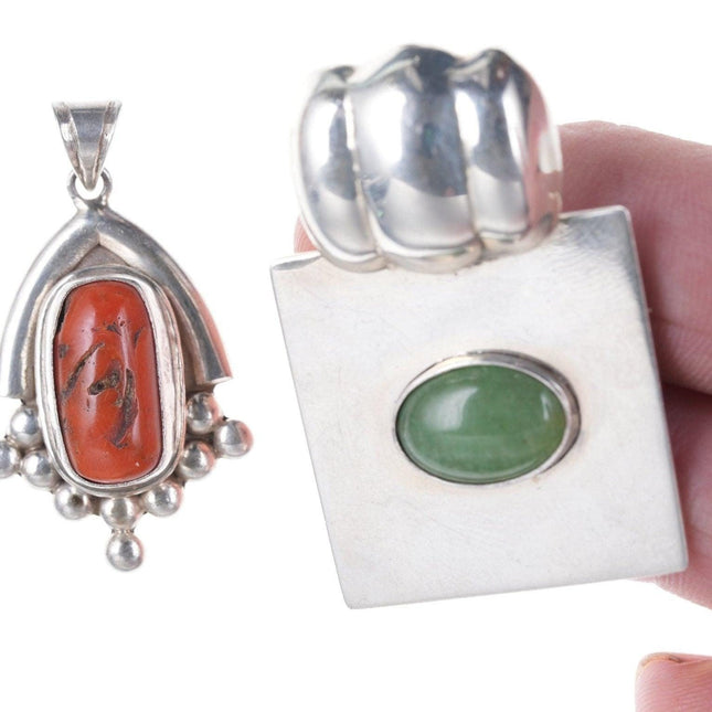 2 Southwestern style sterling pendants