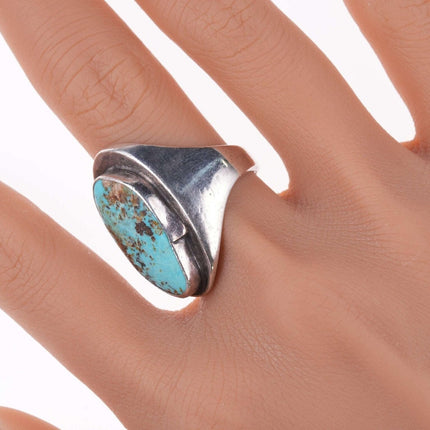 尺寸 9 复古纳瓦霍纯银和绿松石戒指