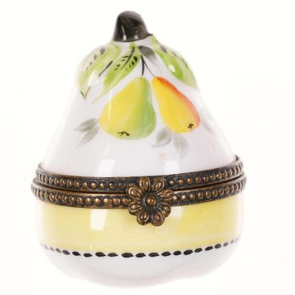 Rochard Limoges Hand Painted Pear Form trinket box