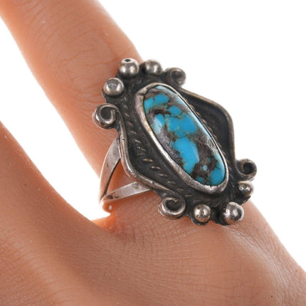 sz7.5 Vintage Native American Sterling turquoise ring