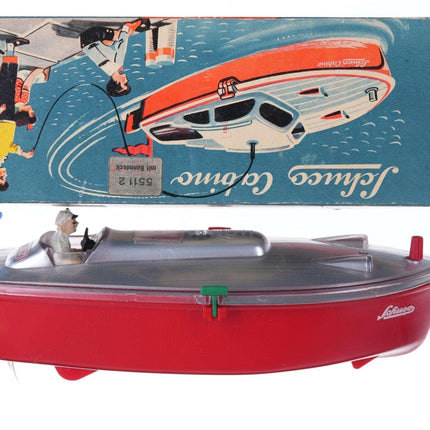 Vintage funktionierendes Schuco-Schnellboot mit Box/Anleitung