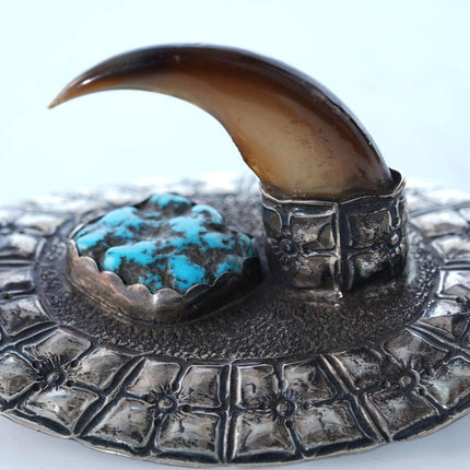 Sterling Silver Turquoise Cowboy hat pin by Pin Roycroft Renaissance Artisan Alb