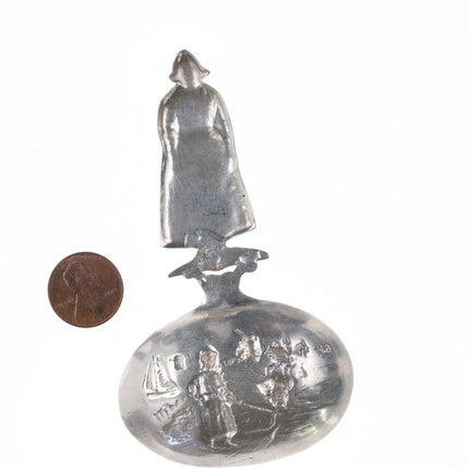 古董荷兰 Repousse 银质茶勺