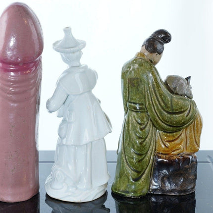 3 antike chinesische Erotikfiguren