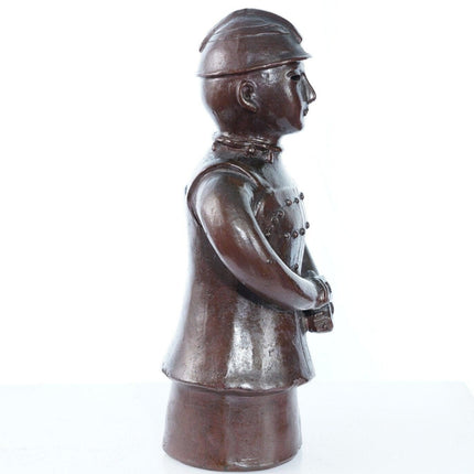 Antique Japanese Bizen Pottery Soldier Figure