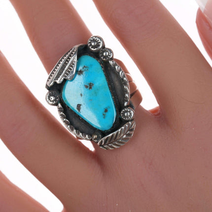 sz11 Buck Navajo Sterling and turquoise ring