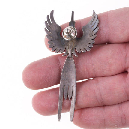 30's-40's Navajo Silver and turquoise bird lapel pin/tie tac