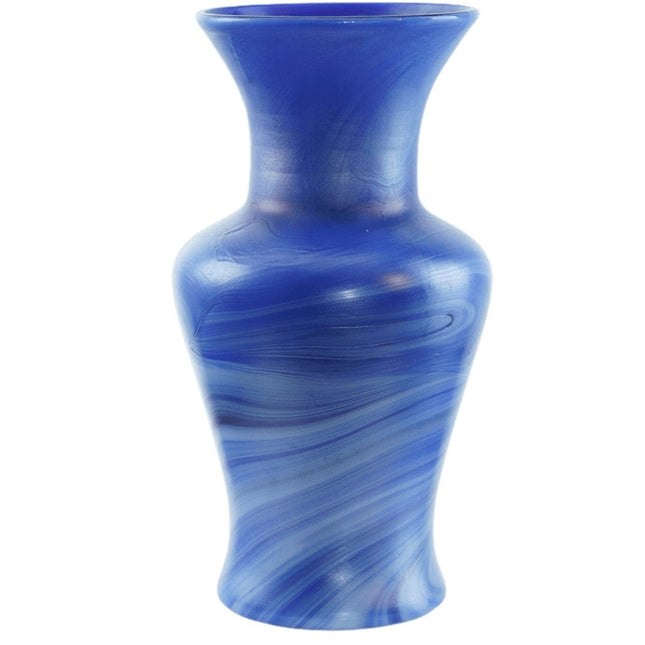 c1920 American Imperial Lead Luster Cobalt Iridescent Swirled vase