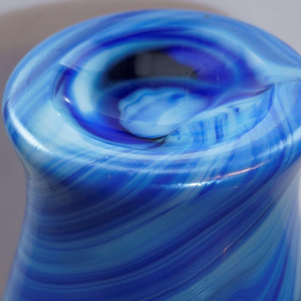 c1920 American Imperial Lead Luster Cobalt Iridescent Swirled vase