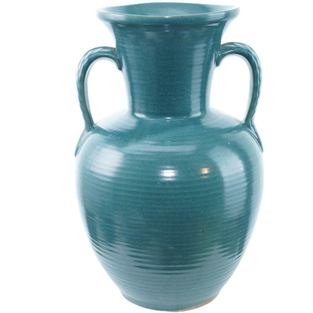 1940 年代/50 年代 Frankoma Ada Clay 大绿松石蓝色花瓶