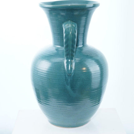 1940's/50's  Frankoma Ada Clay Large Turquoise Blue vase