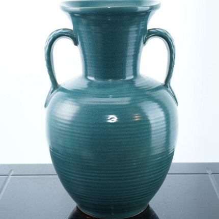 1940's/50's  Frankoma Ada Clay Large Turquoise Blue vase