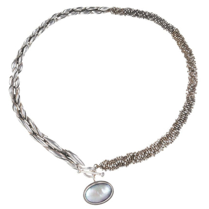 Heavy Sterling Michael Dawkins Choker with Mabe pearl pendant
