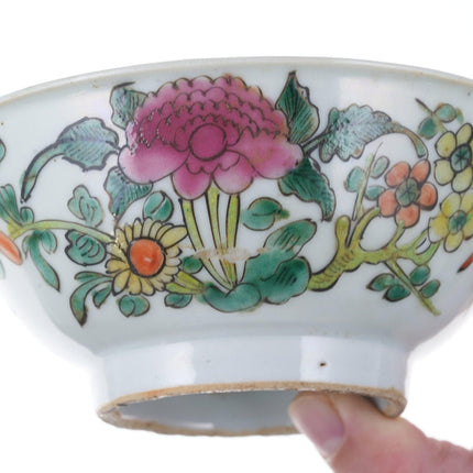 Antique Chinese Bowl with polychrome enamel