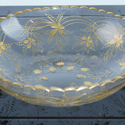 Antique Moser gilt/engraved crystal bowl