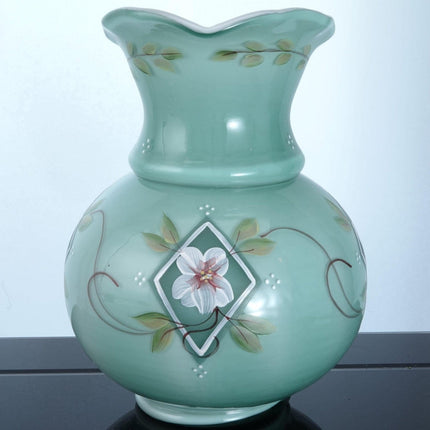 Bill Fenton Diamond Jubilee Green Cased glass pitcher