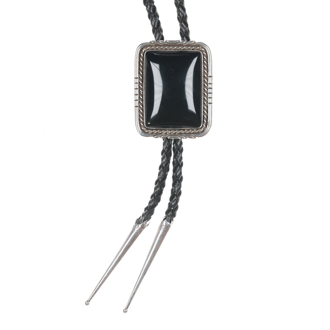 c1980's VK Southwestern sterling and onyx bolo tie