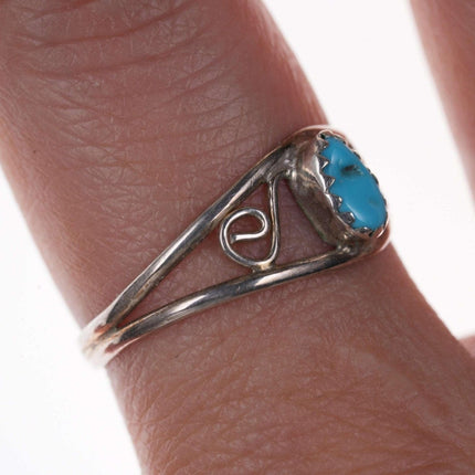 sz10 Retro Southwestern Sterling/turquoise ring