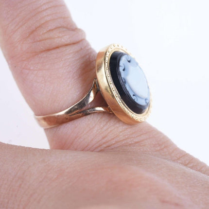 Sz4.5 Antique 14k gold cameo ring