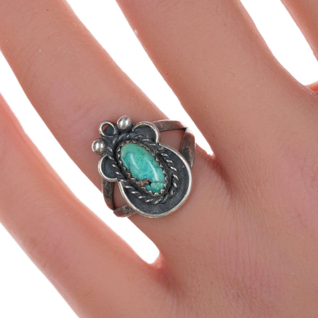 sz6 Vintage silver and turquoise ring