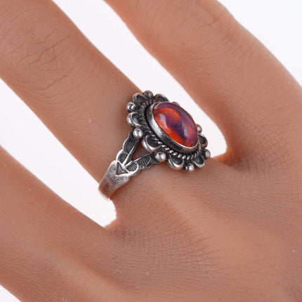 sz5.75 c1950's Fred Harvey Era Southwestern sterling and gemstone ring