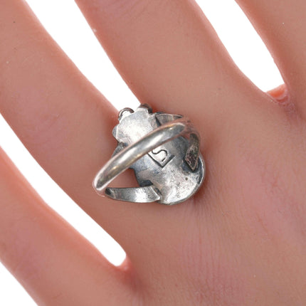 sz6 Vintage-Ring aus Silber und Türkis